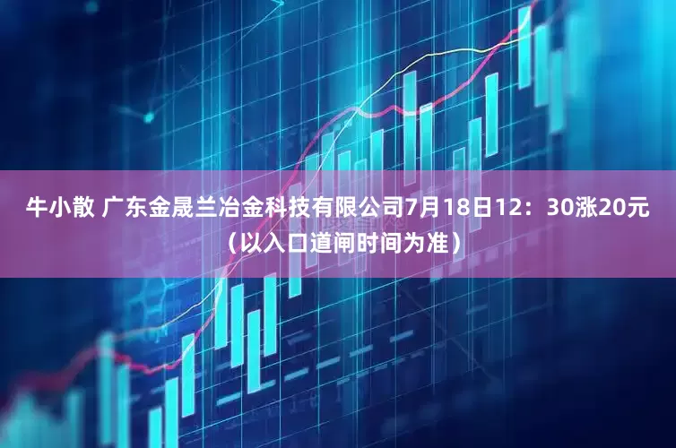 牛小散 广东金晟兰冶金科技有限公司7月18日12：30涨20元（以入口道闸时间为准）